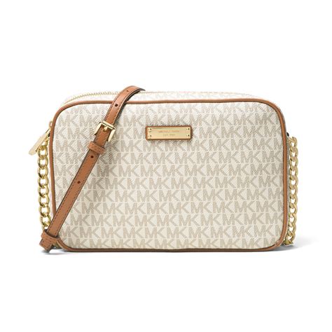 michael kors east west jet set signature vanilla|michael michael kors jet set east west signature tote.